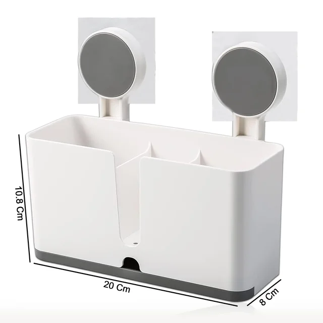 Wall Mounted Toothbrush Holder – 3 Compartments with Adhesive Install