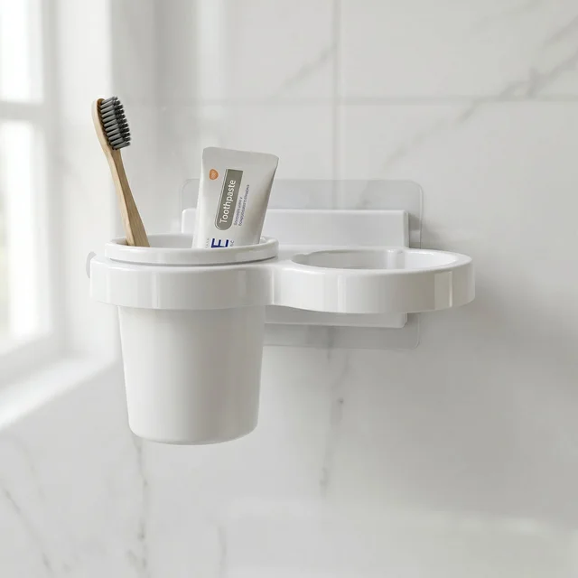 Wall Mounted Toothbrush Holder Set – Space-Saving Bathroom Organizer
