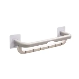 Wall Mounted Towel Holder – Double Bar & Folding Shelf | Siplix