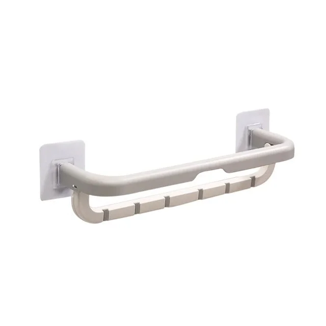 Wall Mounted Towel Holder – Double Bar & Folding Shelf | Siplix