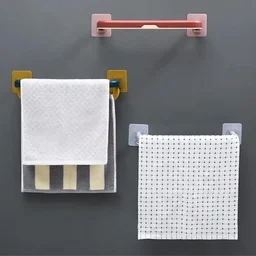 Wall Mounted Towel Holder – Double Bar & Folding Shelf | Siplix