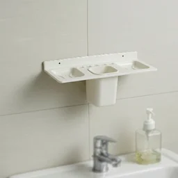 Wall-Mounted Bathroom Organizer – 4-in-1 Space Saver