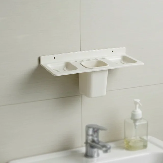 Wall-Mounted Bathroom Organizer – 4-in-1 Space Saver