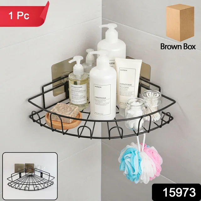 Wall-Mounted Corner Bathroom Storage Rack – Space-Saving Organizer