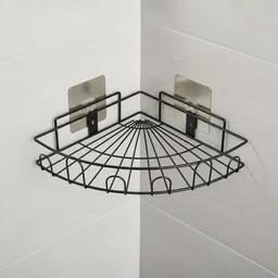 Wall-Mounted Corner Bathroom Storage Rack – Space-Saving Organizer