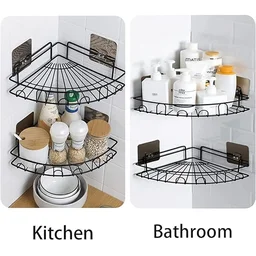 Wall-Mounted Corner Bathroom Storage Rack – Space-Saving Organizer