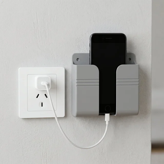 Wall-Mounted Mobile & Remote Holder – Space-Saving Organizer
