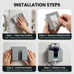 Wall-Mounted Mobile & Remote Holder – Space-Saving Organizer