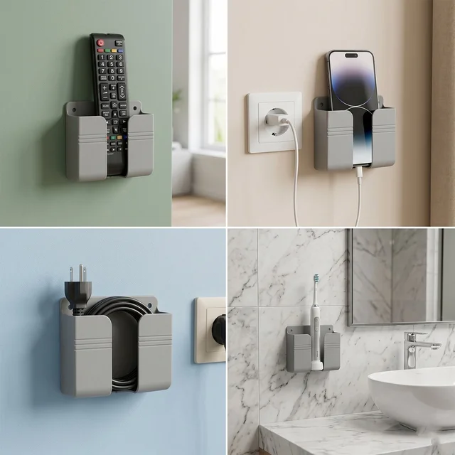 Wall-Mounted Mobile & Remote Holder – Space-Saving Organizer
