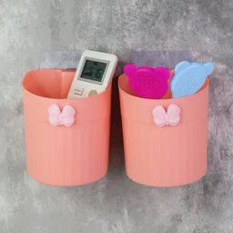 Wall-Mounted Toothbrush Holder – Butterfly Design, 2 Pc Set