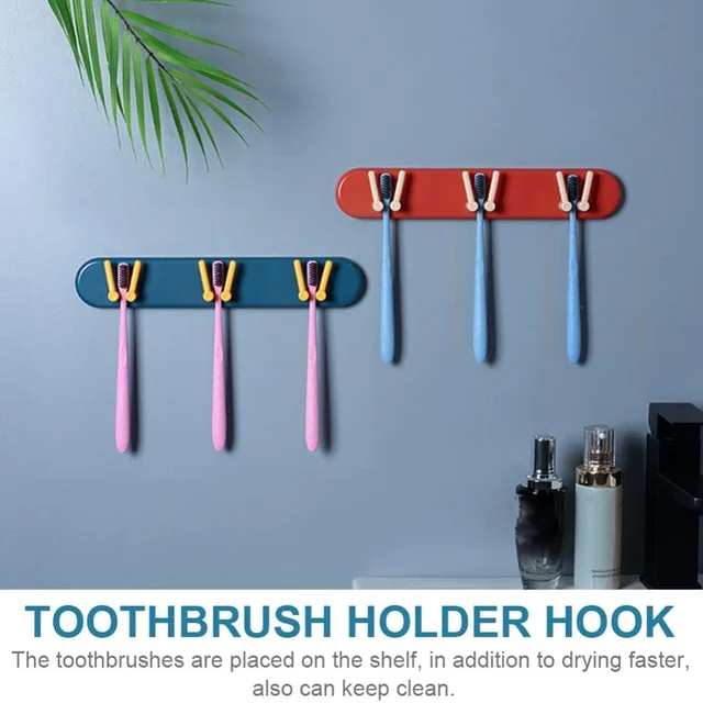 Wall-Mounted Toothbrush Holder – Plastic Bathroom Organizer | BrushedUp