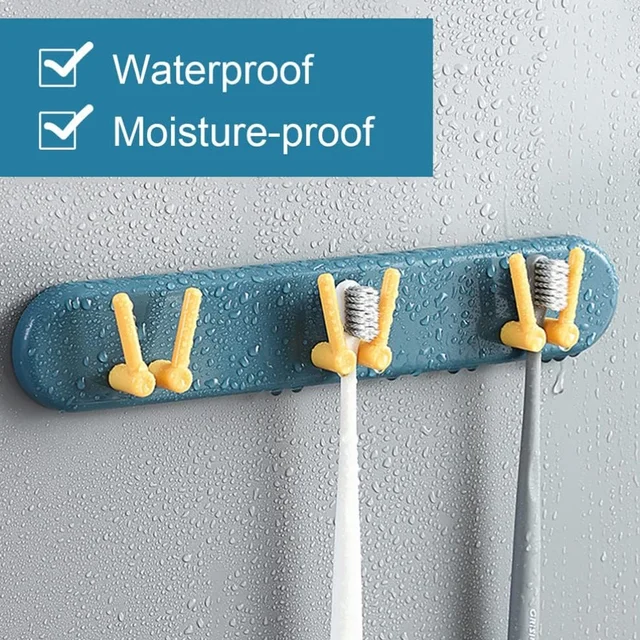 Wall-Mounted Toothbrush Holder – Plastic Bathroom Organizer | BrushedUp