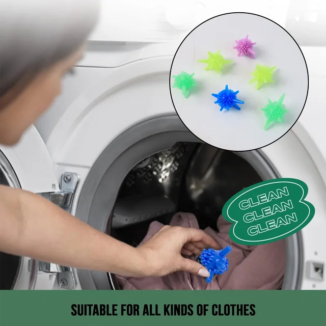 Washing Machine Laundry Balls – Reusable Soft Spiky Fabric Care