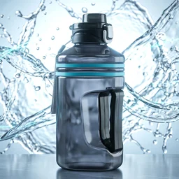 Water Bottle – Large Square Design with Handle for Easy Carrying