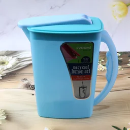 Water Jug with Lid & Handle – Easy Cool Lemon Set 2200ml