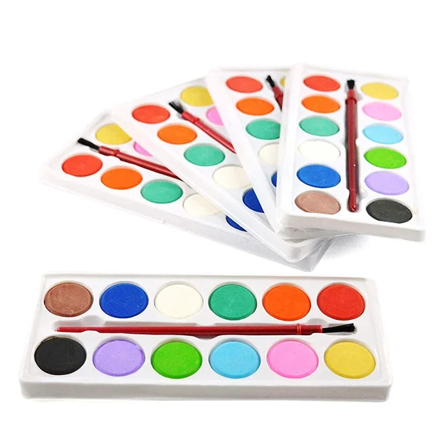 Watercolor Kit – 12 Shades & Paint Brush Set | Colorful Creations