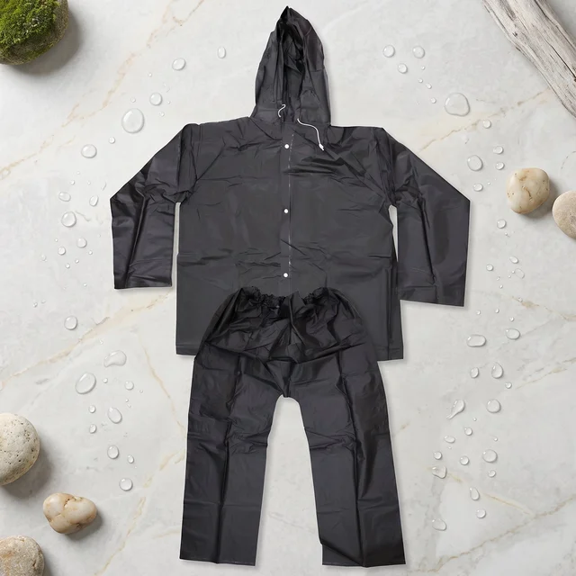 Waterproof EVA Rain Coat Set – Hooded Jacket & Pant for Monsoon