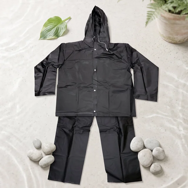 Waterproof EVA Rain Coat Set – Hooded Jacket & Pant for Monsoon