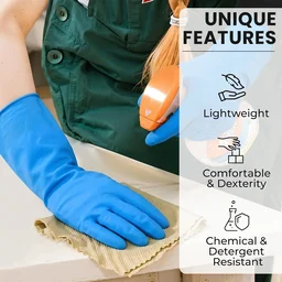 Waterproof Rubber Cleaning Gloves – Durable & Reusable Kitchen Gloves