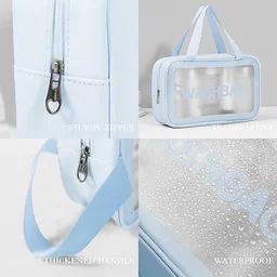Waterproof Transparent Travel Toiletry Bag Set – 3 Sizes for Easy Organization