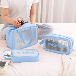 Waterproof Transparent Travel Toiletry Bag Set – 3 Sizes for Easy Organization