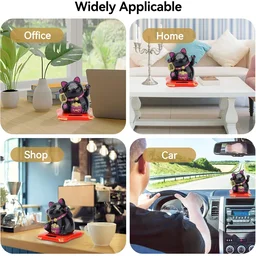 Waving Lucky Cat Statue – Solar Powered Wealth Decor | Styleva