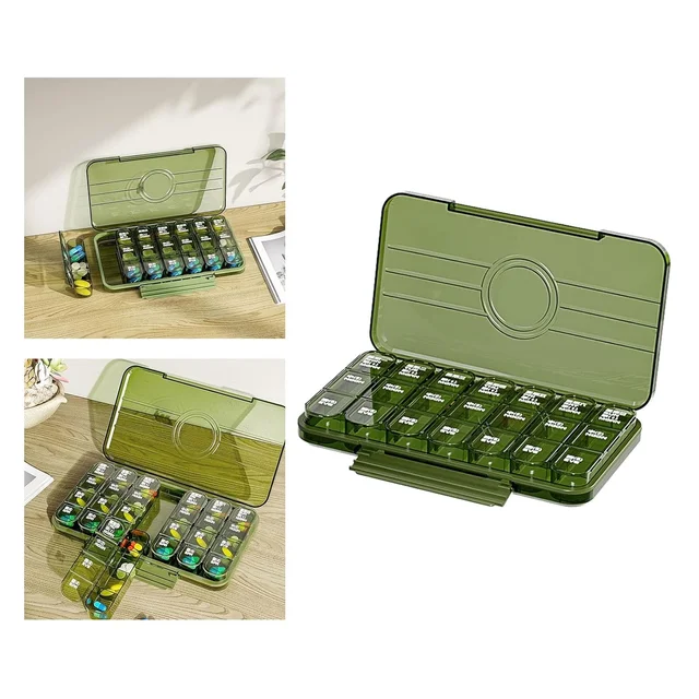 Weekly Pill Organiser – 21-Grid Daily Medication Box | Organivo