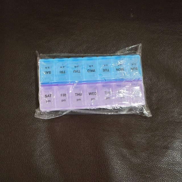 Weekly Pill Organizer – 14 Compartments with Snap Lids