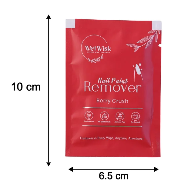 Wetwisk Nail Paint Remover Wet Wipes – Acetone-Free & Gentle