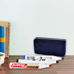Whiteboard Marker Set – Smooth, Vivid Ink with Duster Pack of 4