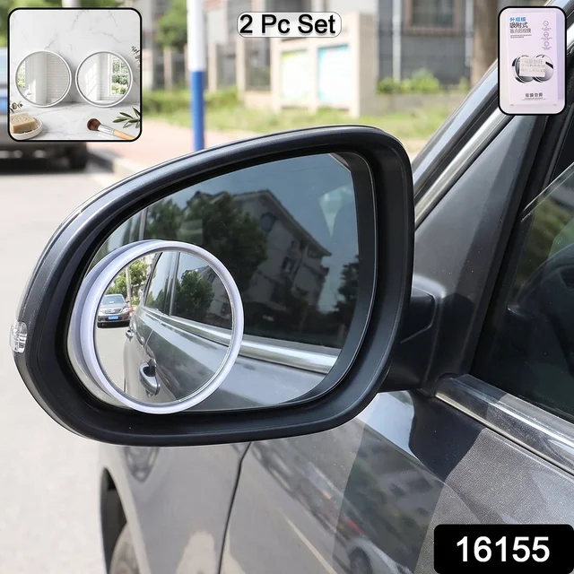 Wide Angle Blind Spot Mirror Round Convex HD Stick On Car Side Mirror (2 Pc Set)