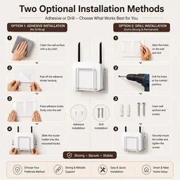 WiFi Router Wall Mount Bracket – Space-Saving & Easy to Install