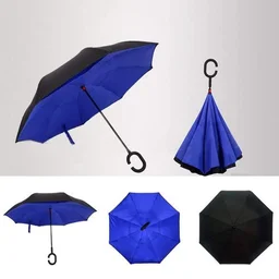 Windproof Reverse Umbrella C Handle Upside Down Design