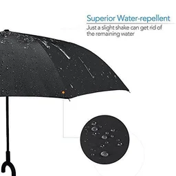 Windproof Reverse Umbrella C Handle Upside Down Design