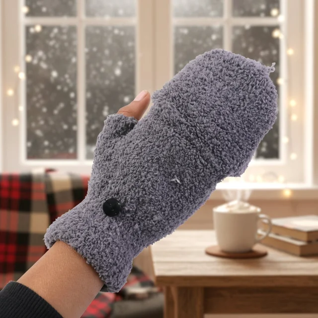 Winter Fingerless Gloves – Soft Warm Hand Protection for Men & Women