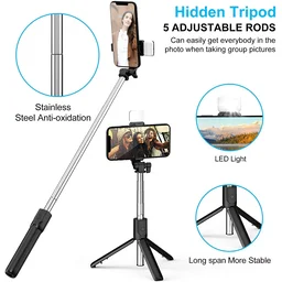 Wired Selfie Stick – 70cm Extendable Handle Tripod Stand
