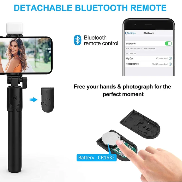 Wired Selfie Stick – 70cm Extendable Handle Tripod Stand