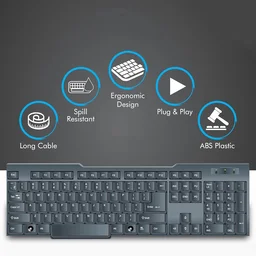 Wired USB Keyboard – Ergonomic 104 Keys for Office & Home | Indo Glow