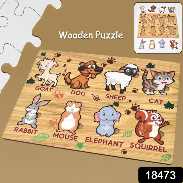 Wooden Animal Puzzle – Educational Learning Board | Inventive Play