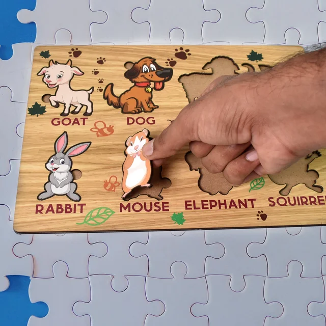 Wooden Animal Puzzle – Educational Learning Board | Inventive Play