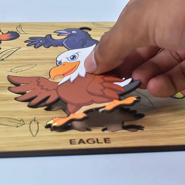 Wooden Bird Puzzle – Educational Board for Kids | Inventive Play