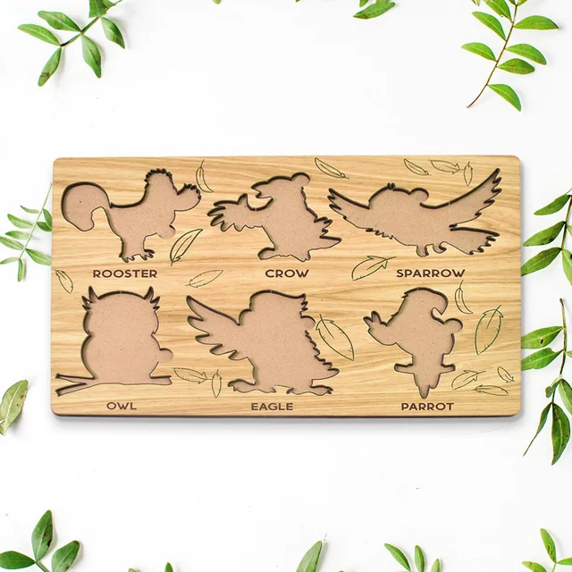 Wooden Bird Puzzle – Educational Board for Kids | Inventive Play