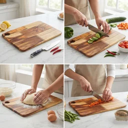 Wooden Chopping Board and Cutting Board for Kitchen 10 x 14 Inch (1...