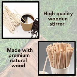 Wooden Coffee Stirrers – Eco-Friendly Smooth Birchwood 30 Pcs