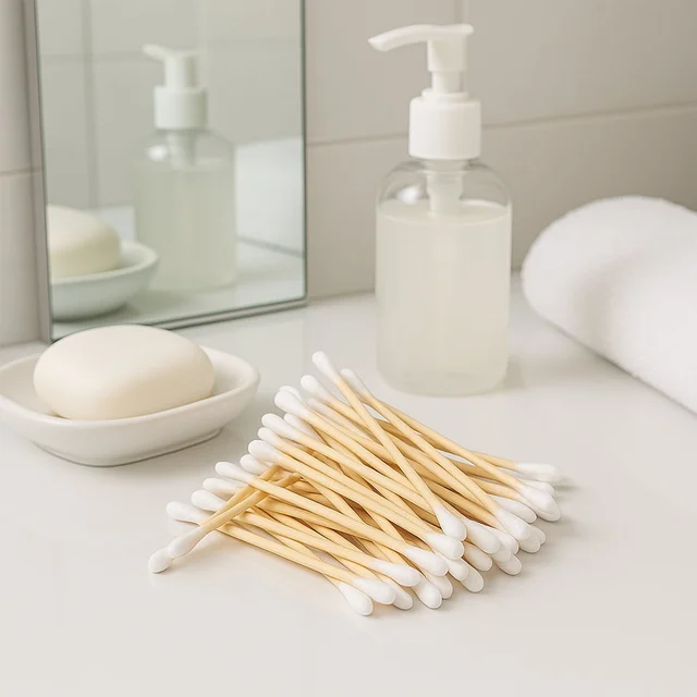 Wooden Cotton Ear Buds – Eco-Friendly, Soft & Biodegradable