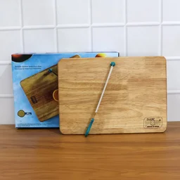 Wooden Cutting Board with Ergonomic Knife – Durable & Compact Set