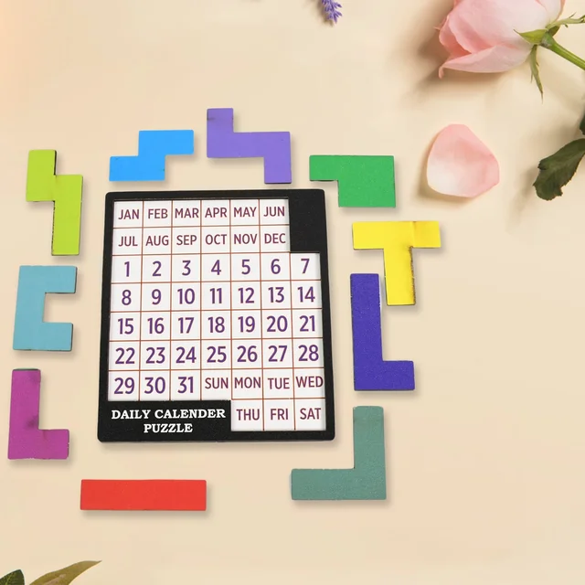 Wooden Daily Calendar Puzzle – Mind Challenge Game | Inventive Play