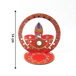 Wooden Decorative Diya Stand – Handcrafted Festive Tea Light Holder