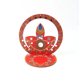 Wooden Decorative Diya Stand – Handcrafted Festive Tea Light Holder