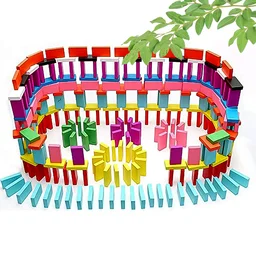 Wooden Domino Blocks – 120 Pcs Colorful Stacking Set | Aditi